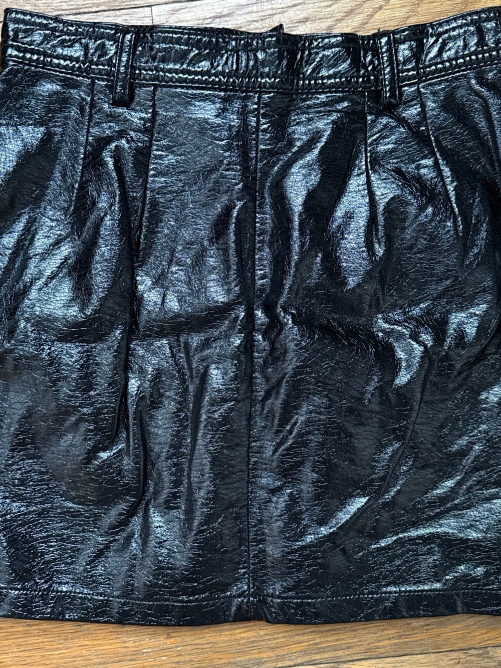 silence + noise Black Patent Front-Zip Mini Skirt - Picture 3 of 5